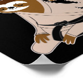 Jiu Jitsu Slow Your Roll Sloth Brazililian Jujitsu Poster (Hoek)