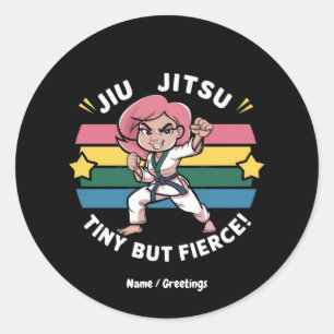 Jiu Jitsu Tiny Maar Fierce Empower Girls Vertrouwe Ronde Sticker