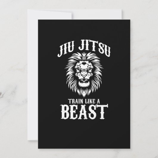 Jiu Jitsu Train als een Beast BJJ MMA Kaart (Voorkant)