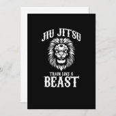 Jiu Jitsu Train als een Beast BJJ MMA Kaart (Voorkant / Achterkant)