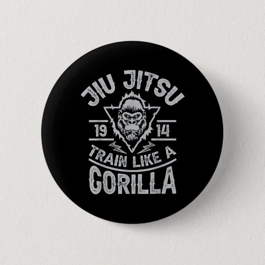 Jiu Jitsu Traineren Als Een Gorilla Grappige Marti Ronde Button 5,7 Cm (Voorkant)