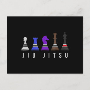 jiu jitsu training chess , gift bjj met tekst . briefkaart