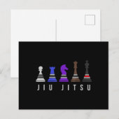 jiu jitsu training chess , gift bjj met tekst . feestdagenkaart (Voorkant / Achterkant)