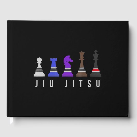 jiu jitsu training chess , gift bjj met tekst . gastenboek (Voorkant)