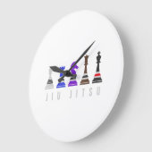 jiu jitsu training chess , gift bjj met tekst . grote klok (Hoek)
