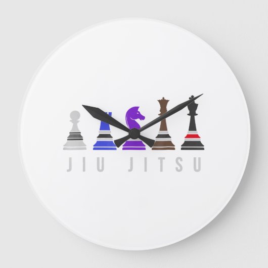 jiu jitsu training chess , gift bjj met tekst . grote klok (Voorkant)