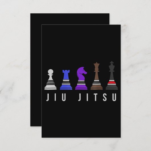 jiu jitsu training chess , gift bjj met tekst . informatiekaartje (Voorkant / Achterkant)