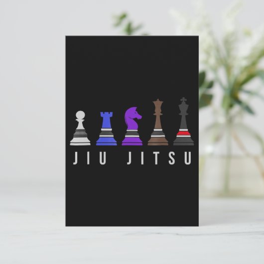 jiu jitsu training chess , gift bjj met tekst . informatiekaartje (Staand voorkant)