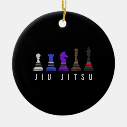 jiu jitsu training chess , gift bjj met tekst . keramisch ornament (Voorkant)