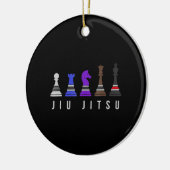jiu jitsu training chess , gift bjj met tekst . keramisch ornament (Links)