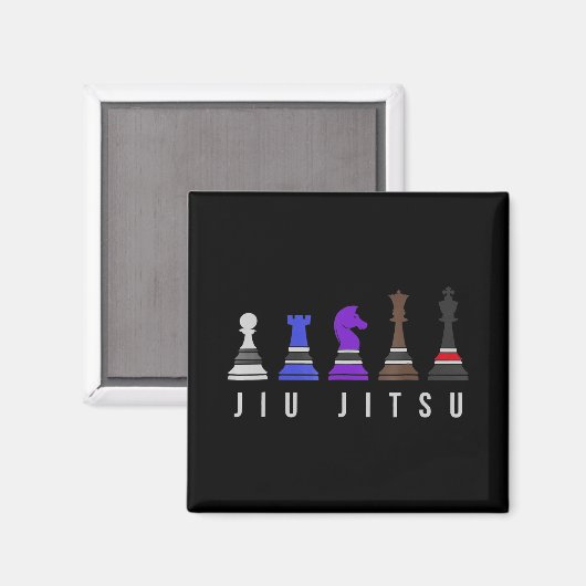 jiu jitsu training chess , gift bjj met tekst . magneet (Voorkant / Achterkant)