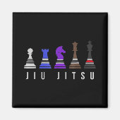 jiu jitsu training chess , gift bjj met tekst . magneet (Voorkant)