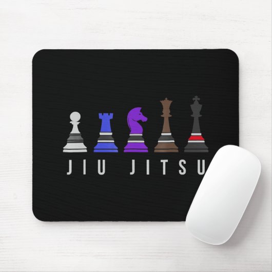 jiu jitsu training chess , gift bjj met tekst . muismat (Met muis)