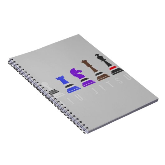 jiu jitsu training chess , gift bjj met tekst . notitieboek (Rechterzijde)