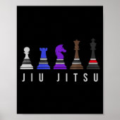 jiu jitsu training chess , gift bjj met tekst . poster (Voorkant)