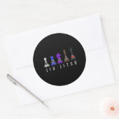 jiu jitsu training chess , gift bjj met tekst . ronde sticker (Envelop)