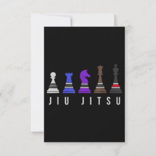 jiu jitsu training chess , gift bjj met tekst . RSVP kaartje