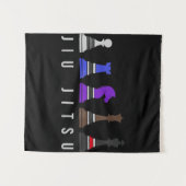 jiu jitsu training chess , gift bjj met tekst . wandkleed (Voorkant (horizontaal))