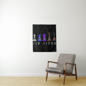 jiu jitsu training chess , gift bjj met tekst . wandkleed (In situ)
