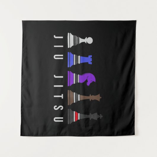 jiu jitsu training chess , gift bjj met tekst . wandkleed (Voorkant (horizontaal))