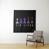 jiu jitsu training chess , gift bjj met tekst . wandkleed (In situ)