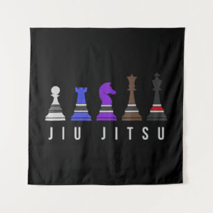 jiu jitsu training chess , gift bjj met tekst . wandkleed