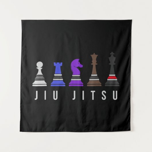 jiu jitsu training chess , gift bjj met tekst . wandkleed (Voorkant)