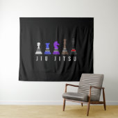 jiu jitsu training chess , gift bjj met tekst . wandkleed (In Situ (horizontaal))