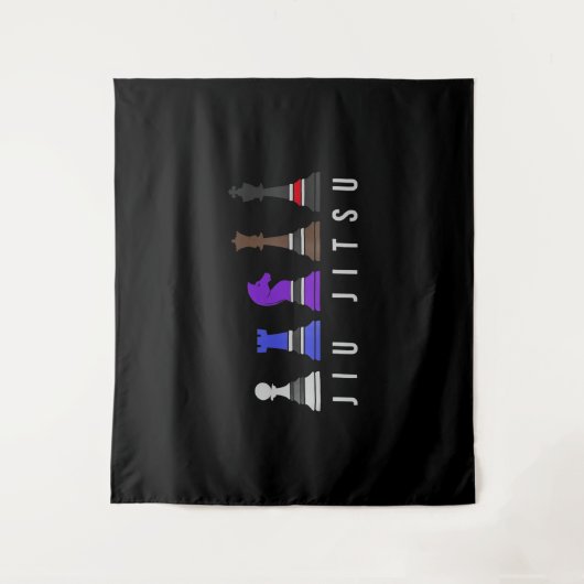 jiu jitsu training chess , gift bjj met tekst . wandkleed (Voorkant)