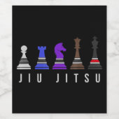 jiu jitsu training chess , gift bjj met tekst . wijn etiket (Enkel label)