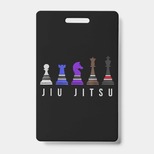jiu jitsu training   schaken, cadeau  bjj met teks badge (Voorzijde)
