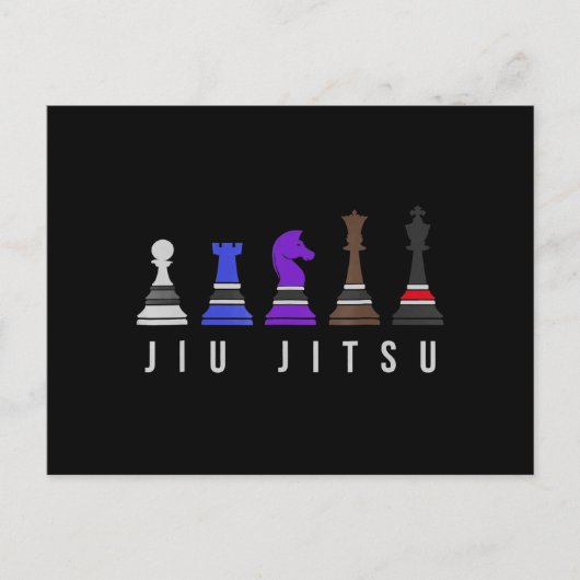 jiu jitsu    trainingschess , gift bjj met tekst . aankondigingskaart (Voorkant)