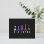 jiu jitsu    trainingschess , gift bjj met tekst . aankondigingskaart (Staand voorkant)