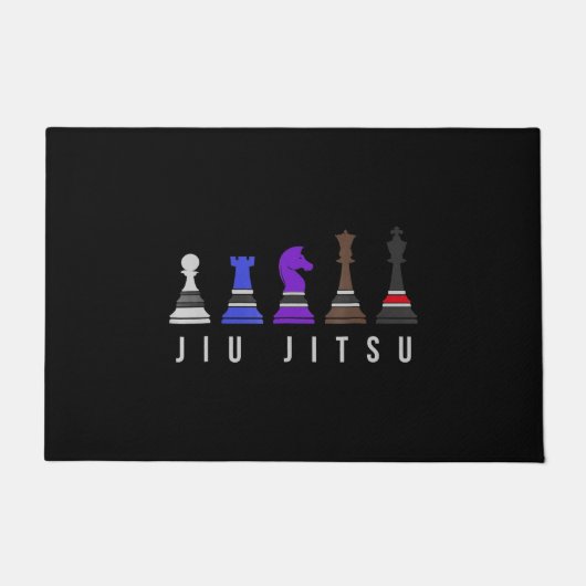 jiu jitsu trainingschess , gift bjj met tekst . deurmat (Voorkant)