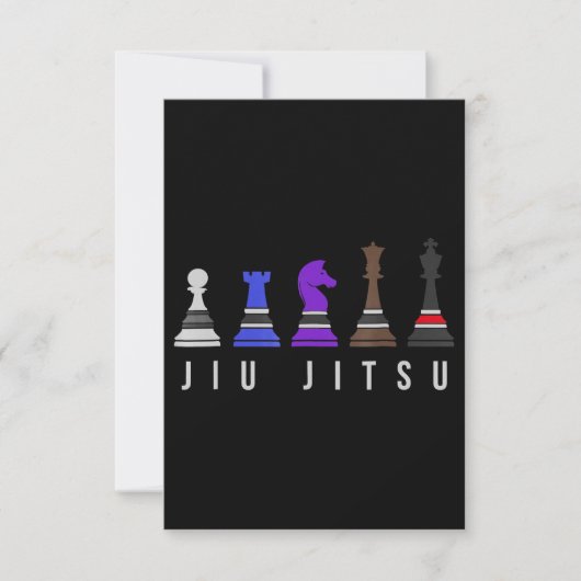 jiu jitsu trainingschess , gift bjj met tekst . kaart (Voorkant)