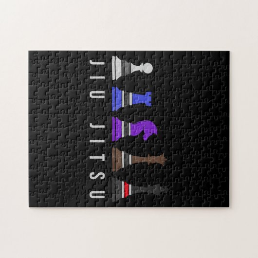 jiu jitsu trainingschess , gift bjj met tekst . legpuzzel (Horizontaal)