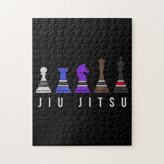 jiu jitsu trainingschess , gift bjj met tekst . legpuzzel (Verticaal)