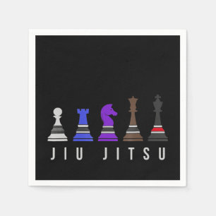 jiu jitsu    trainingschess , gift bjj met tekst . servet
