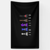 jiu jitsu    trainingschess , gift bjj met tekst . spandoek (Verticaal)