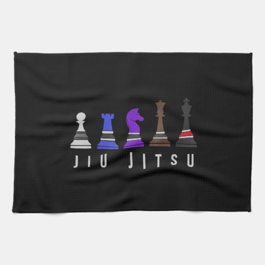 jiu jitsu trainingschess , gift bjj met tekst . theedoek (Horizontaal)