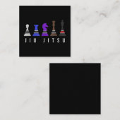 jiu jitsu trainingschess , gift bjj met tekst . vierkante visitekaartje (Voorkant / Achterkant)