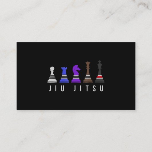 jiu jitsu trainingschess , gift bjj met tekst . visitekaartje (Voorkant)