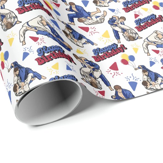 Jiu Jitsu Verjaardag Inpakpapier (Rol Hoek)