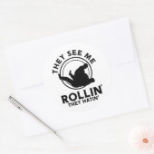 Jiu jitsu Zie me Rollin' Ronde Sticker (Envelop)