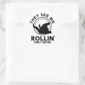 Jiu jitsu Zie me Rollin' Ronde Sticker (Tas)