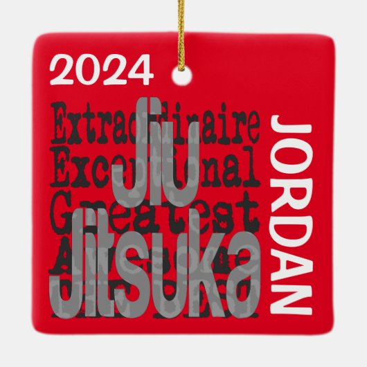 Jiu Jitsuka Extraordinaire CUSTOM Keramisch Ornament (Achterkant)