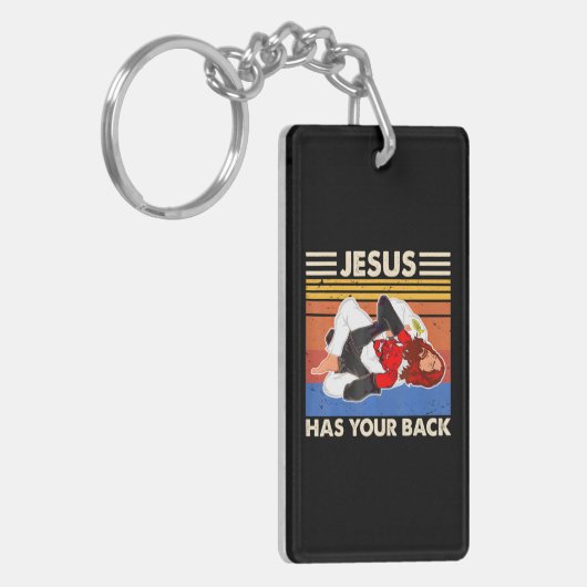 Jiu Jitsu's Jesus heeft je achterlijke MMA Brazili Sleutelhanger (Voorkant Links)