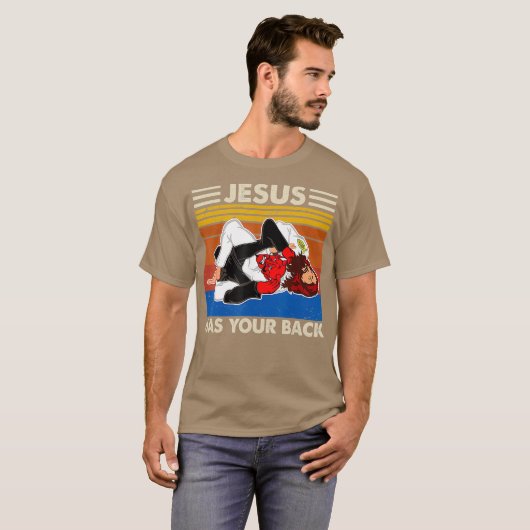 Jiu Jitsu's Jesus heeft je achterlijke MMA Brazili T-shirt (Voorkant volledig)