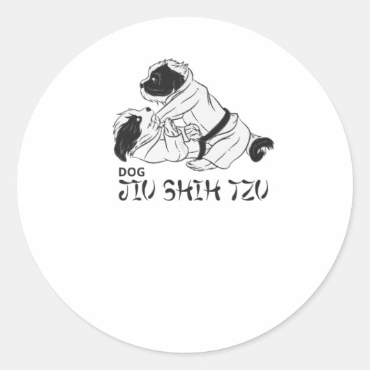 Jiu Shih Tzu Ronde Sticker (Voorkant)