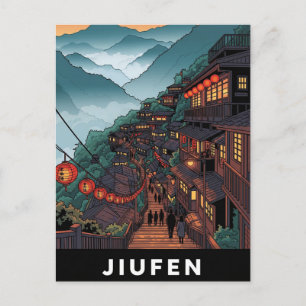 Jiufen Taiwan Avond Briefkaart